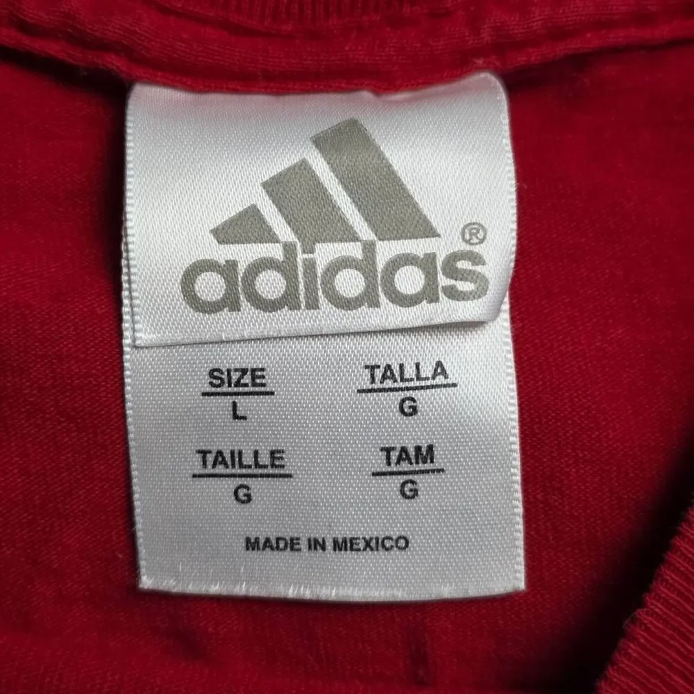Adidas Nebraska Baseball T-Shirt Red Cotton Large